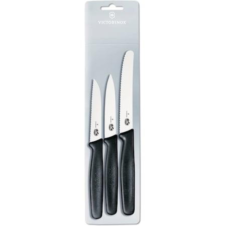 Swiss Army Brands Victorinox 49890 Kitchen Black Paring Sets, 3-Pieceset VIC-5.1113.3